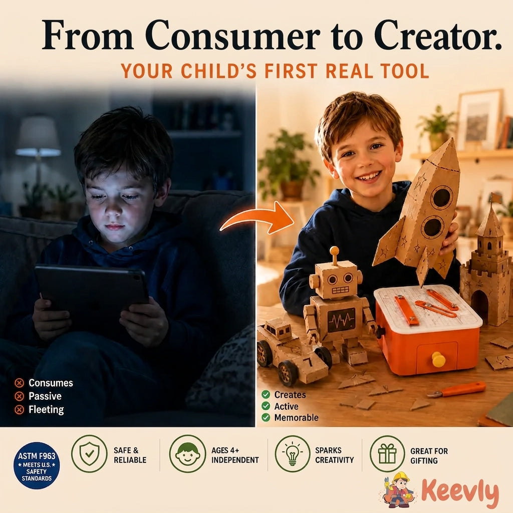 Keevly Creative Cutter — Safe Cardboard Cutting Tool for Kids
